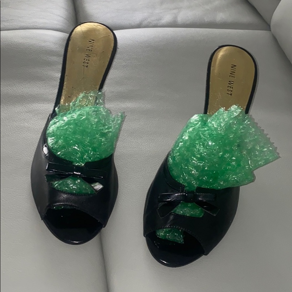 Leather and Patent Leather Nine West pumps.